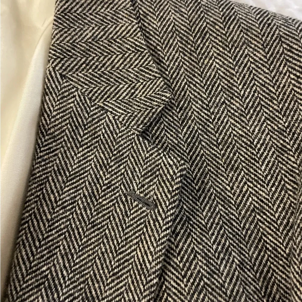 LANDS’ END vintage Wool Herringbone 2 Button Sports‎ Jacket Size 44R